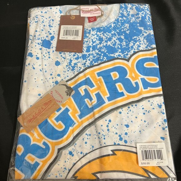 Los Angeles Chargers Mitchell & Ness Team Burst Sublimated T-Shirts-White Medium - Picture 1 of 2